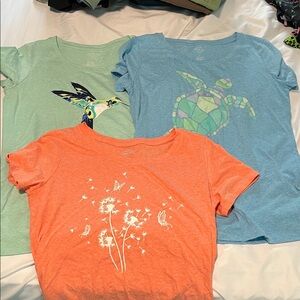 St. John's Bay Orange Dandelion Tee with Butterfly Graphic